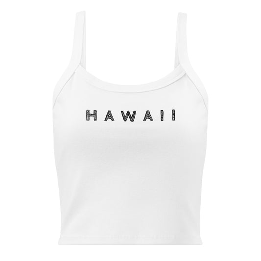 Hawaii Scribble Printed Rib Tank Top-Tank Top-Bits of Aloha