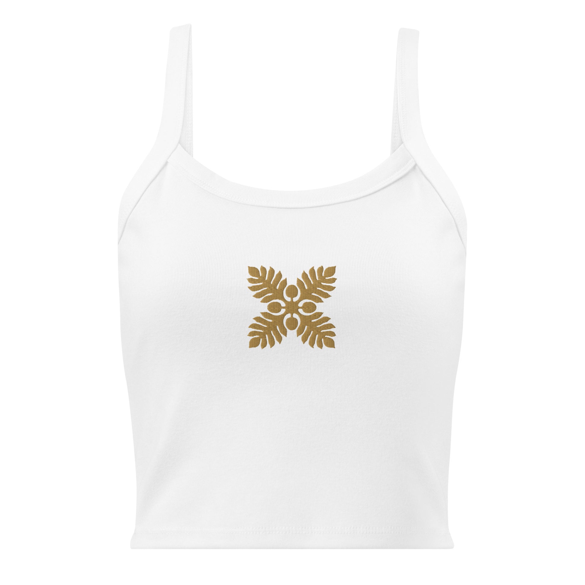 Hawaiian Breadfruit Quilt Embroidered Rib Tank Top-Tank Top-Bits of Aloha