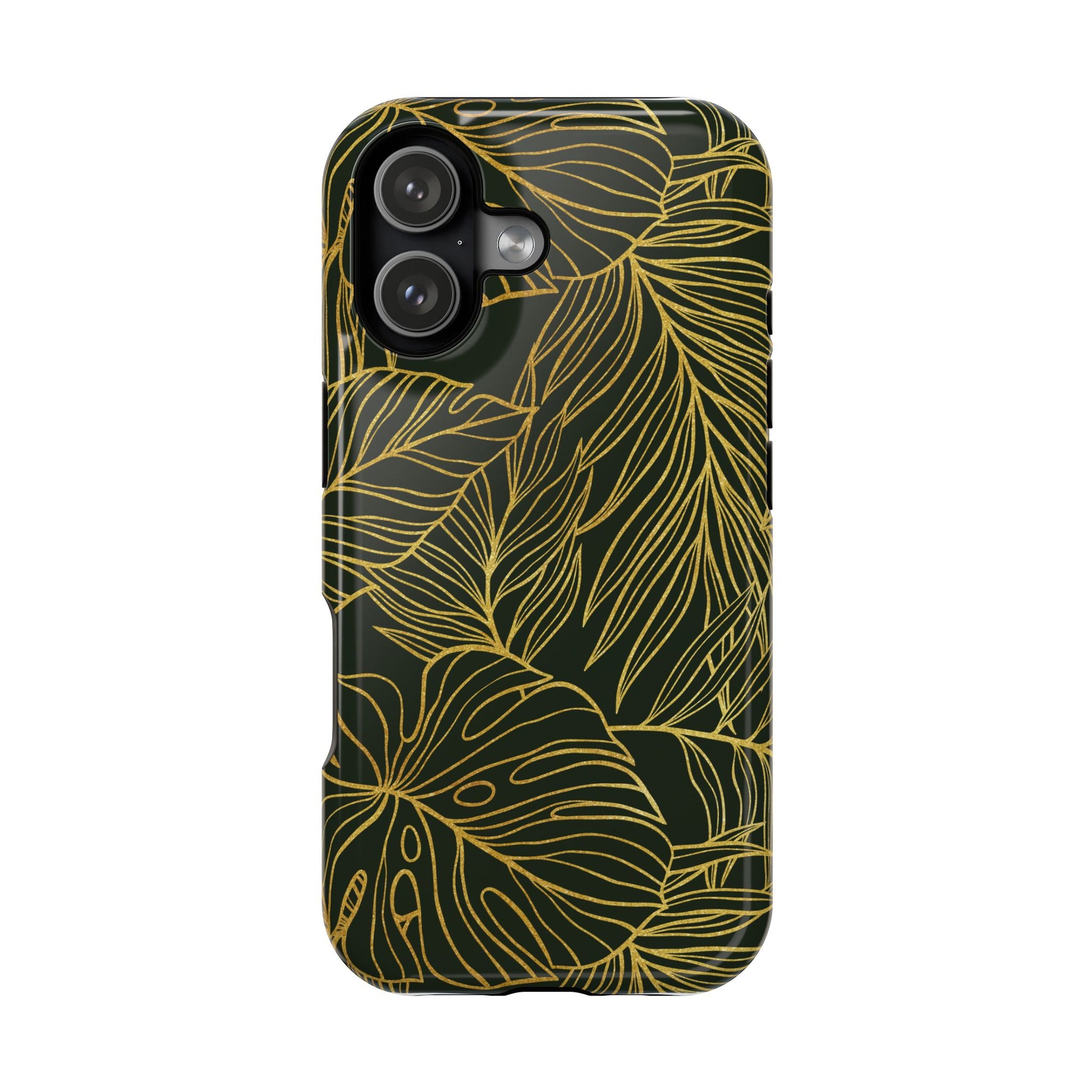 iPhone 17 MagSafe® Gold Monstera Case with Embedded Magnets for Accessories
