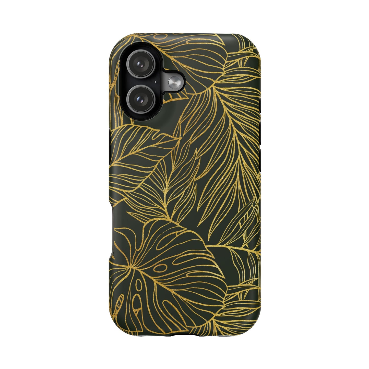 iPhone 17 MagSafe® Gold Monstera Case with Embedded Magnets for Accessories