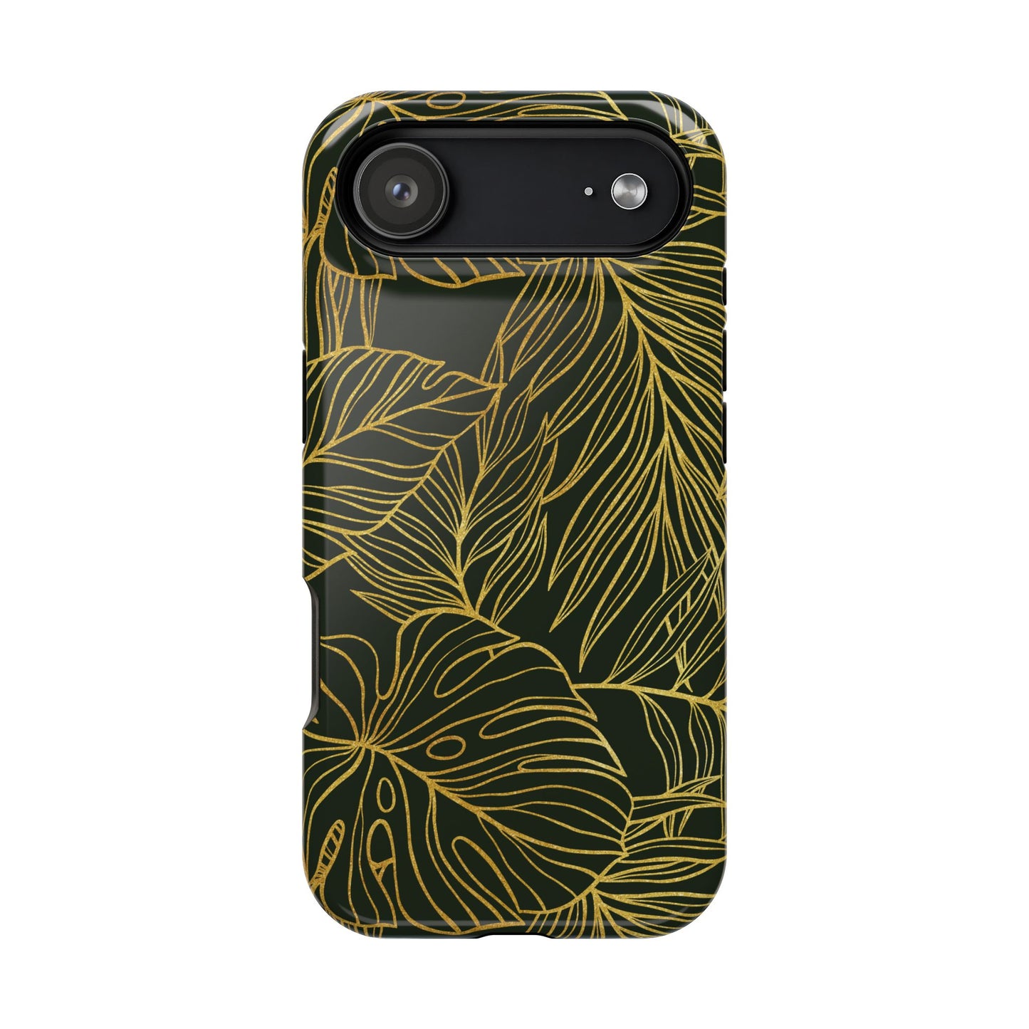 iPhone 17 MagSafe® Gold Monstera Case with Embedded Magnets for Accessories
