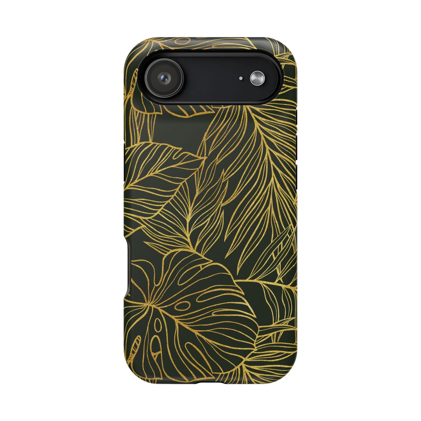 iPhone 17 MagSafe® Gold Monstera Case with Embedded Magnets for Accessories