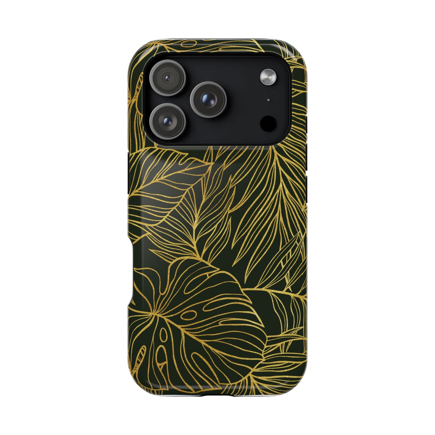 iPhone 17 MagSafe® Gold Monstera Case with Embedded Magnets for Accessories