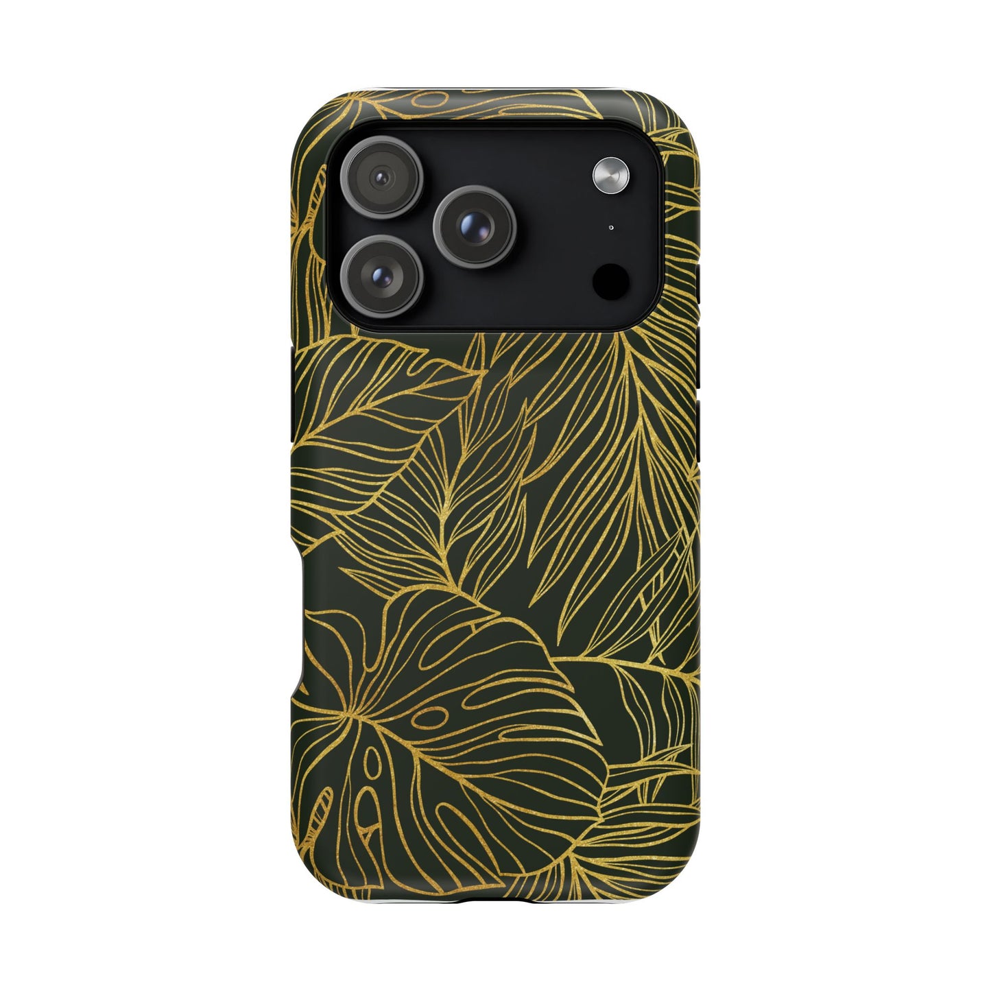 iPhone 17 MagSafe® Gold Monstera Case with Embedded Magnets for Accessories