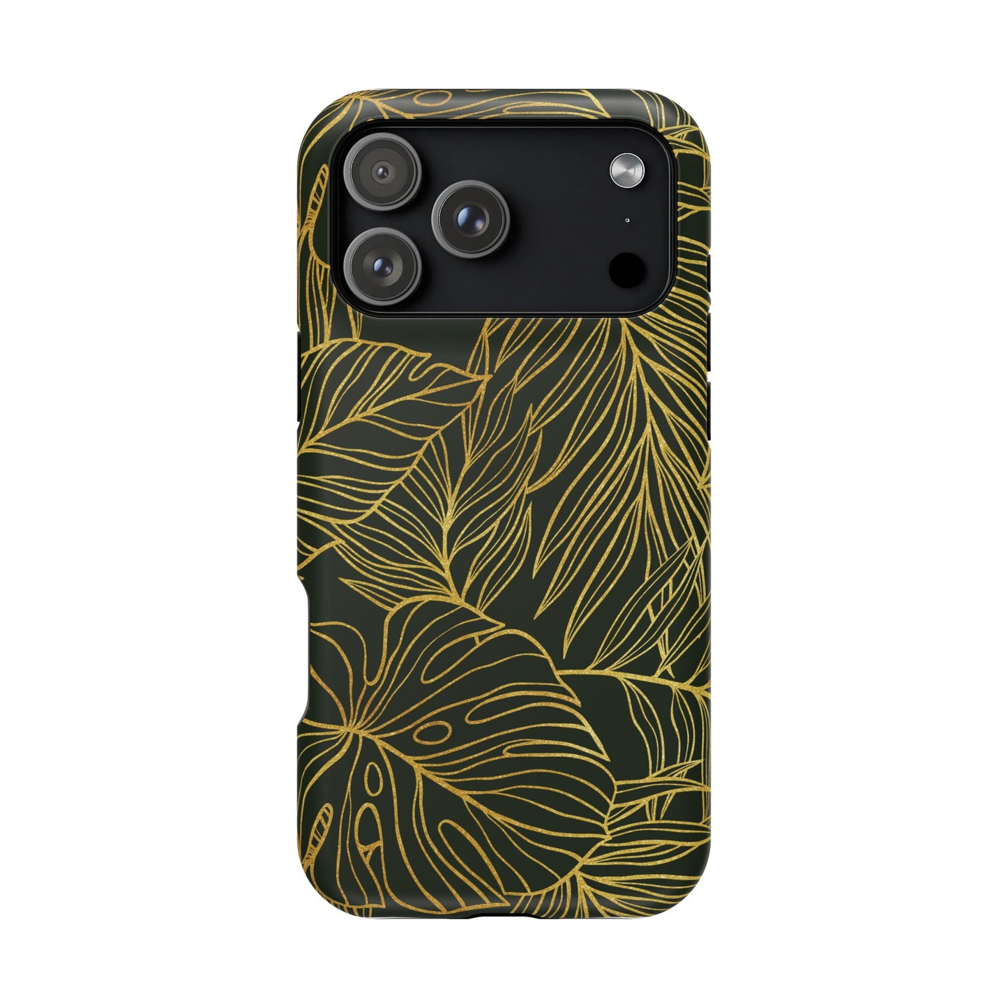 iPhone 17 MagSafe® Gold Monstera Case with Embedded Magnets for Accessories