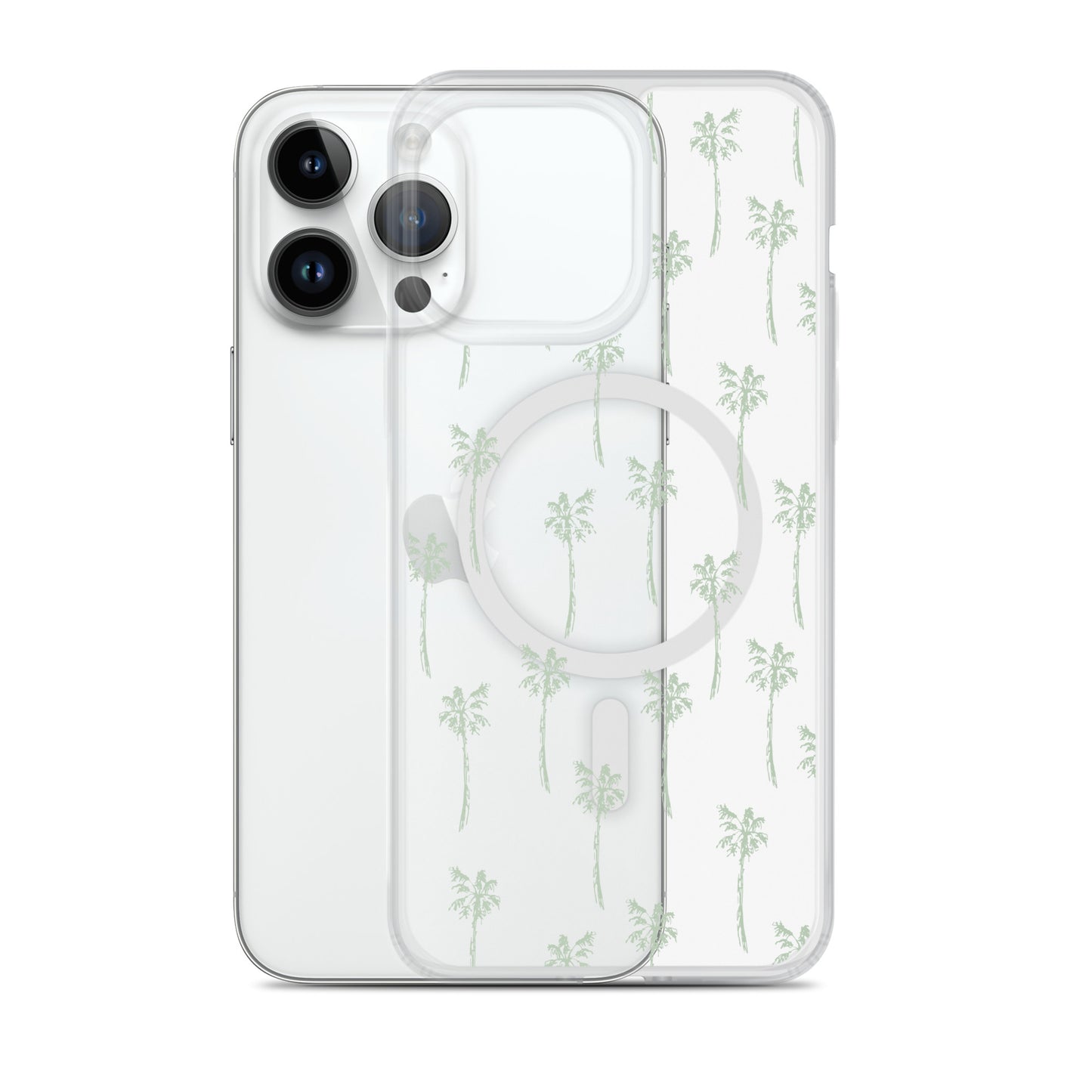 Tropical Palm Trees MagSafe® clear case for iPhone 14-16 models-Phone Case-Bits of Aloha