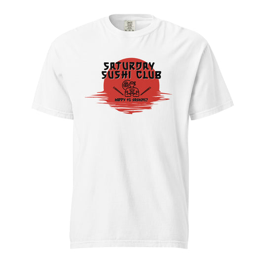 Saturday Sushi Club Graphic Tee – “Happy to Sashimi?” Premium T-Shirt-T-Shirt-Bits of Aloha