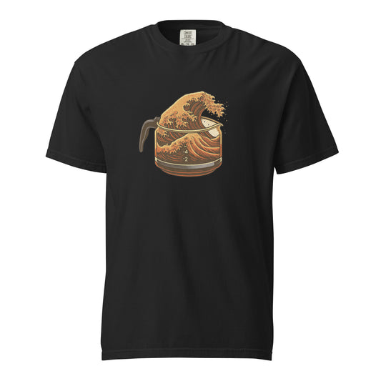 Great Wave Coffee Premium T-Shirt – Japanese Graphic Tee for Coffee Lovers-T-Shirt-Bits of Aloha