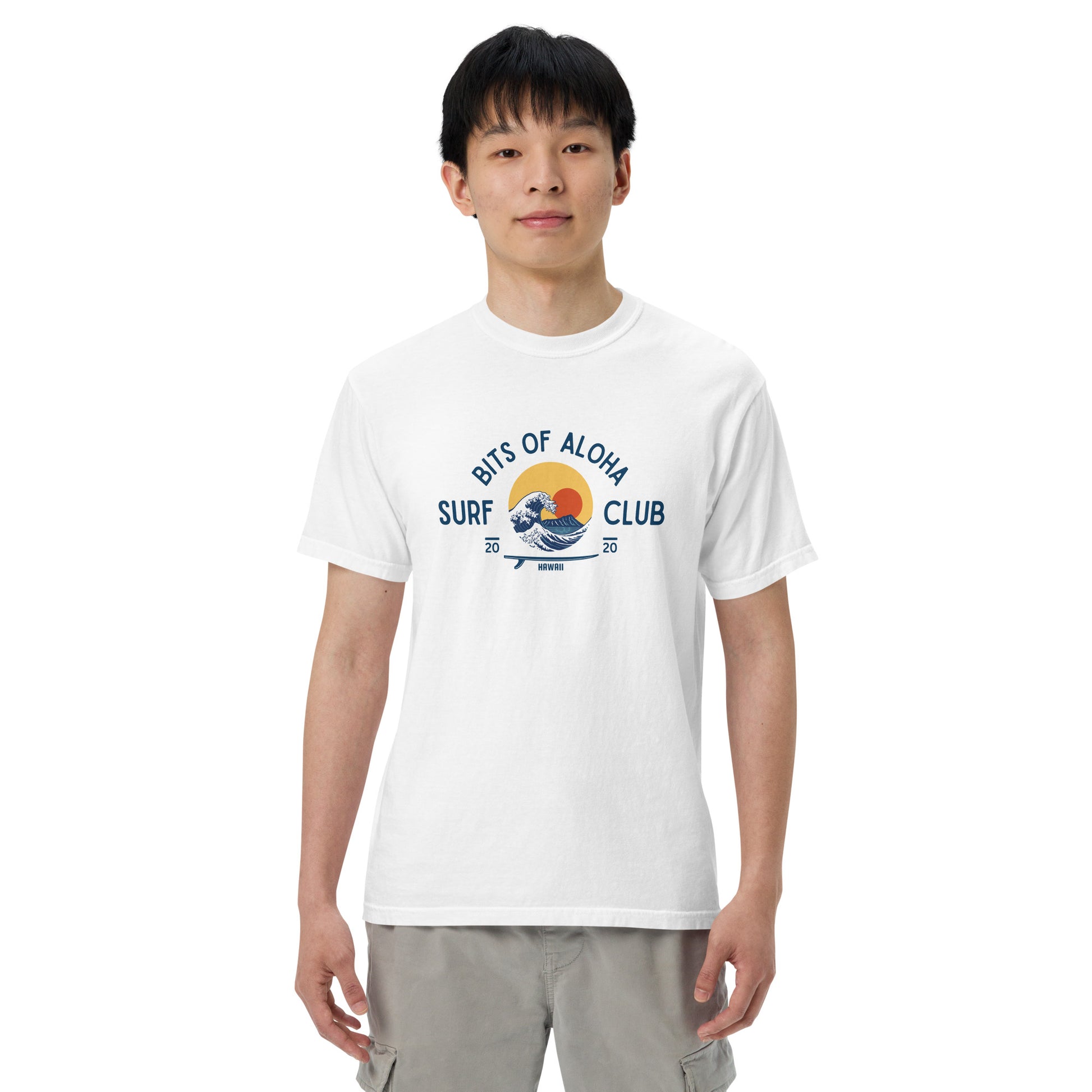 Bits of Aloha Rising Sun Surf Club Tee – Retro Wave Graphic T-Shirt-T-Shirt-Bits of Aloha