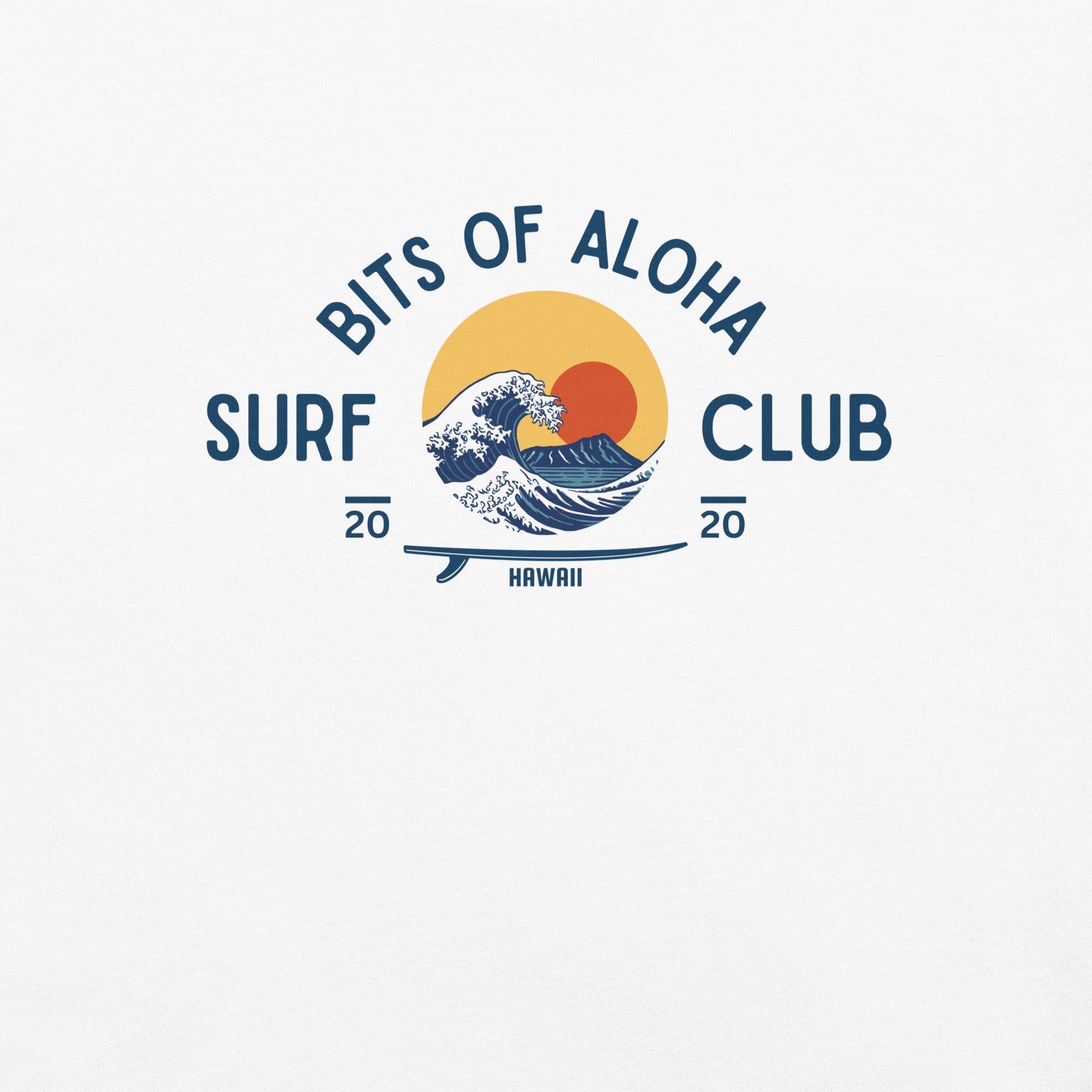 Bits of Aloha Rising Sun Surf Club Tee – Retro Wave Graphic T-Shirt-T-Shirt-Bits of Aloha