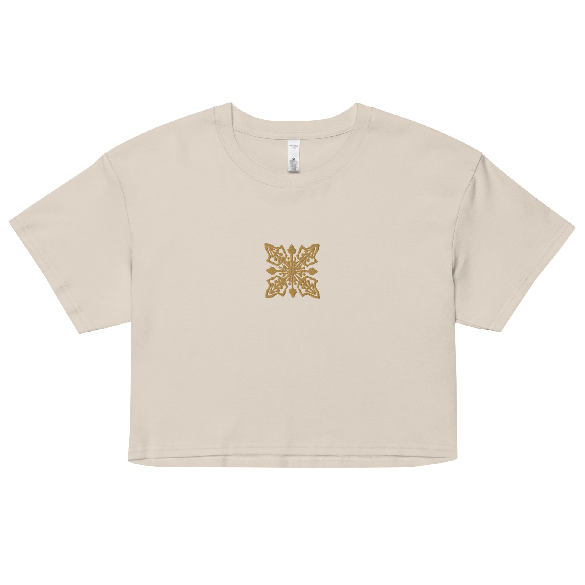 Hawaiian Gold Quilt Embroidered Women’s Crop Top-T-Shirt-Bits of Aloha